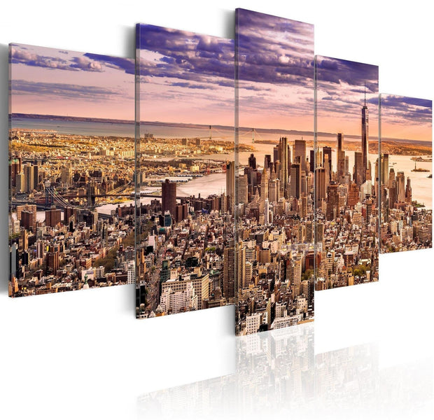 Stretched Canvas Places - Sleeplessness In New York-Tiptophomedecor