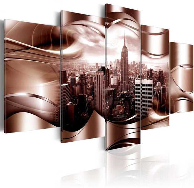 Stretched Canvas Places - Burgundy New York-Tiptophomedecor