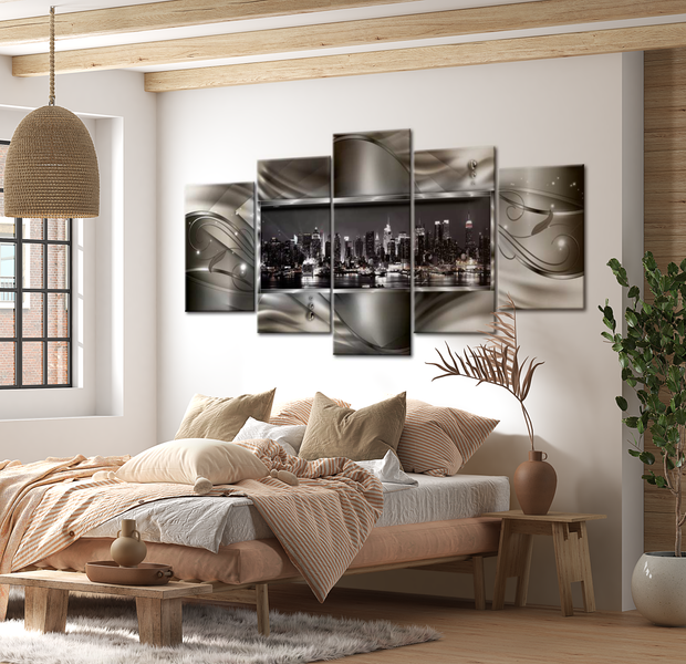 Stretched Canvas Wall Art - New York Window - 5 Pieces