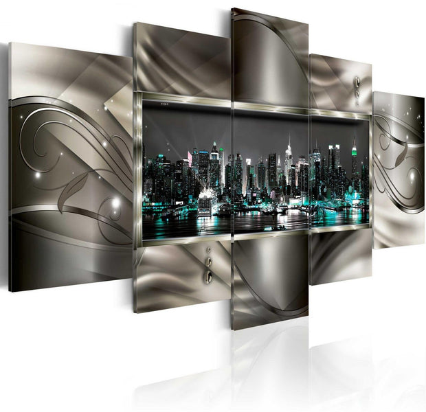 Stretched Canvas Places - Night In New York-Tiptophomedecor