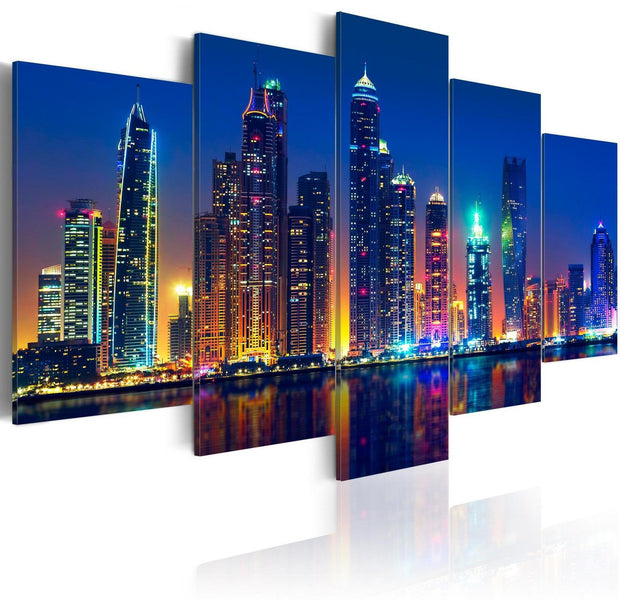 Stretched Canvas Places - Nights In Dubai-Tiptophomedecor