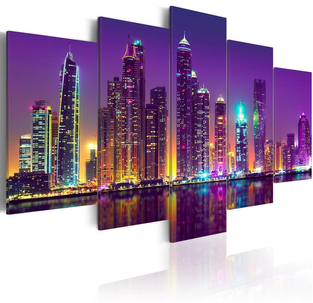 Stretched Canvas Places - Purple Nights-Tiptophomedecor