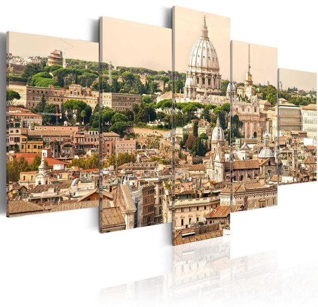 Stretched Canvas Places - The Roofs Of The Eternal City-Tiptophomedecor