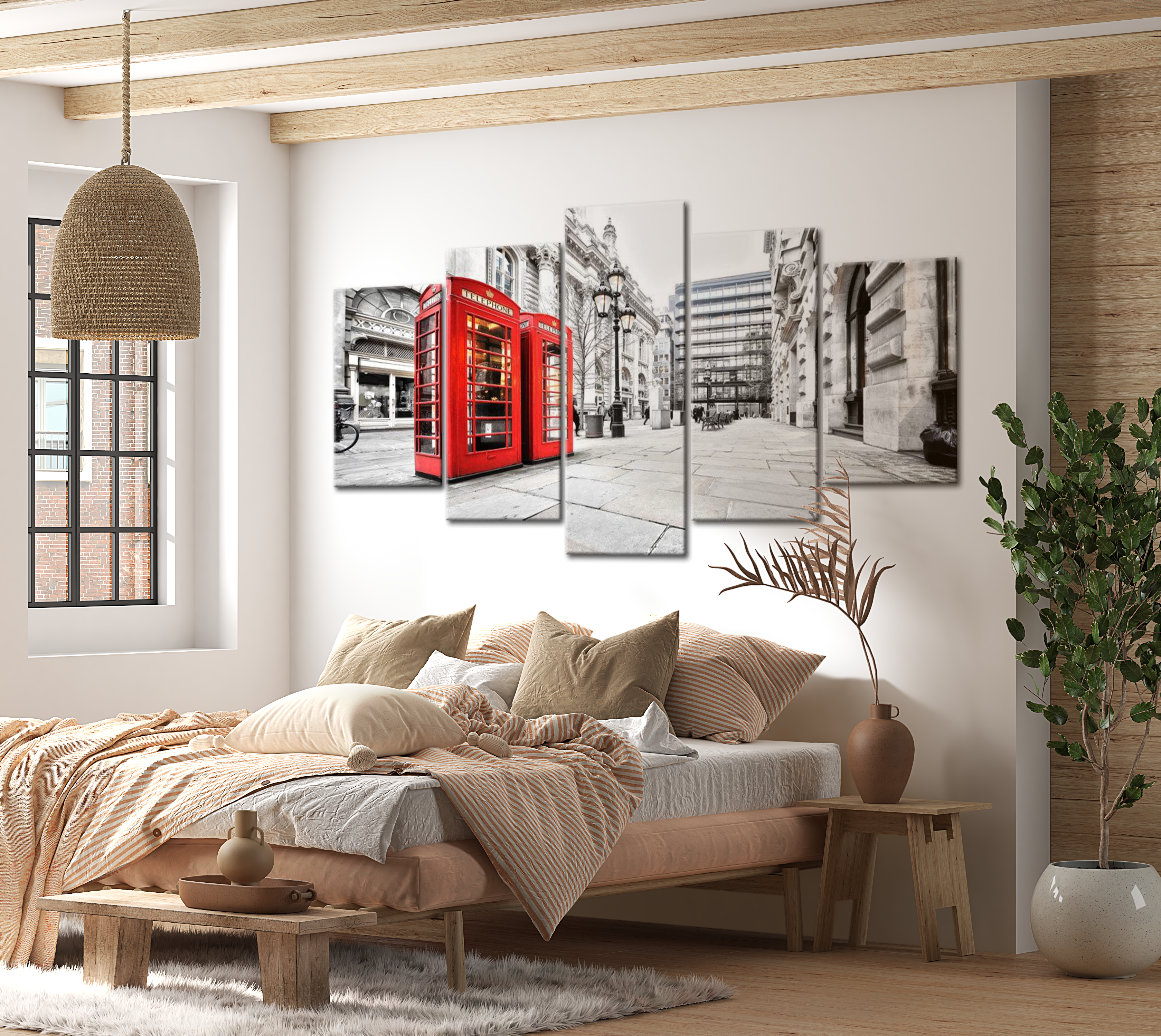 Stretched Canvas Wall Art - Street Of London 40"Wx20"H