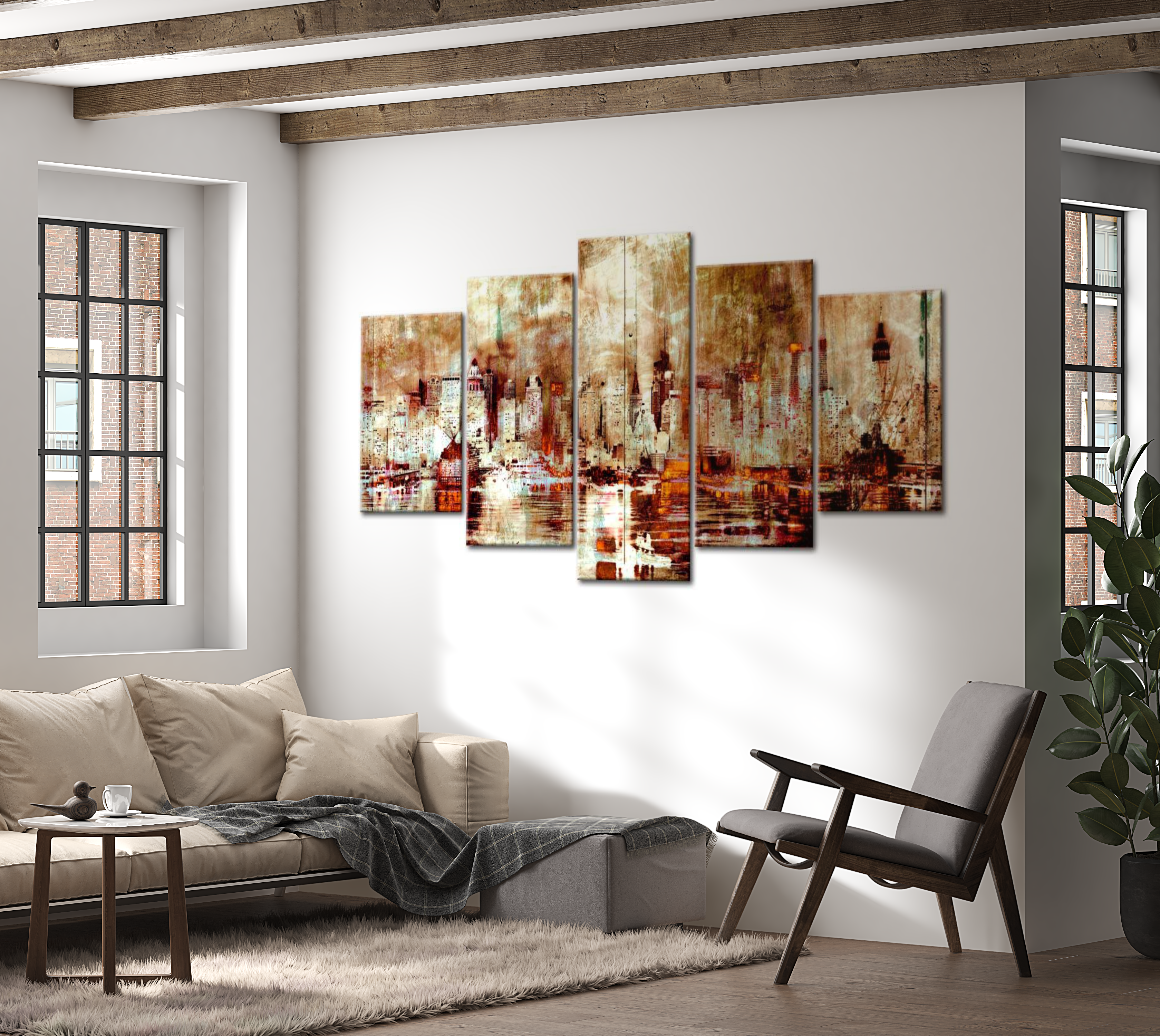 Stretched Canvas Wall Art - City Of Shadows 40"Wx20"H