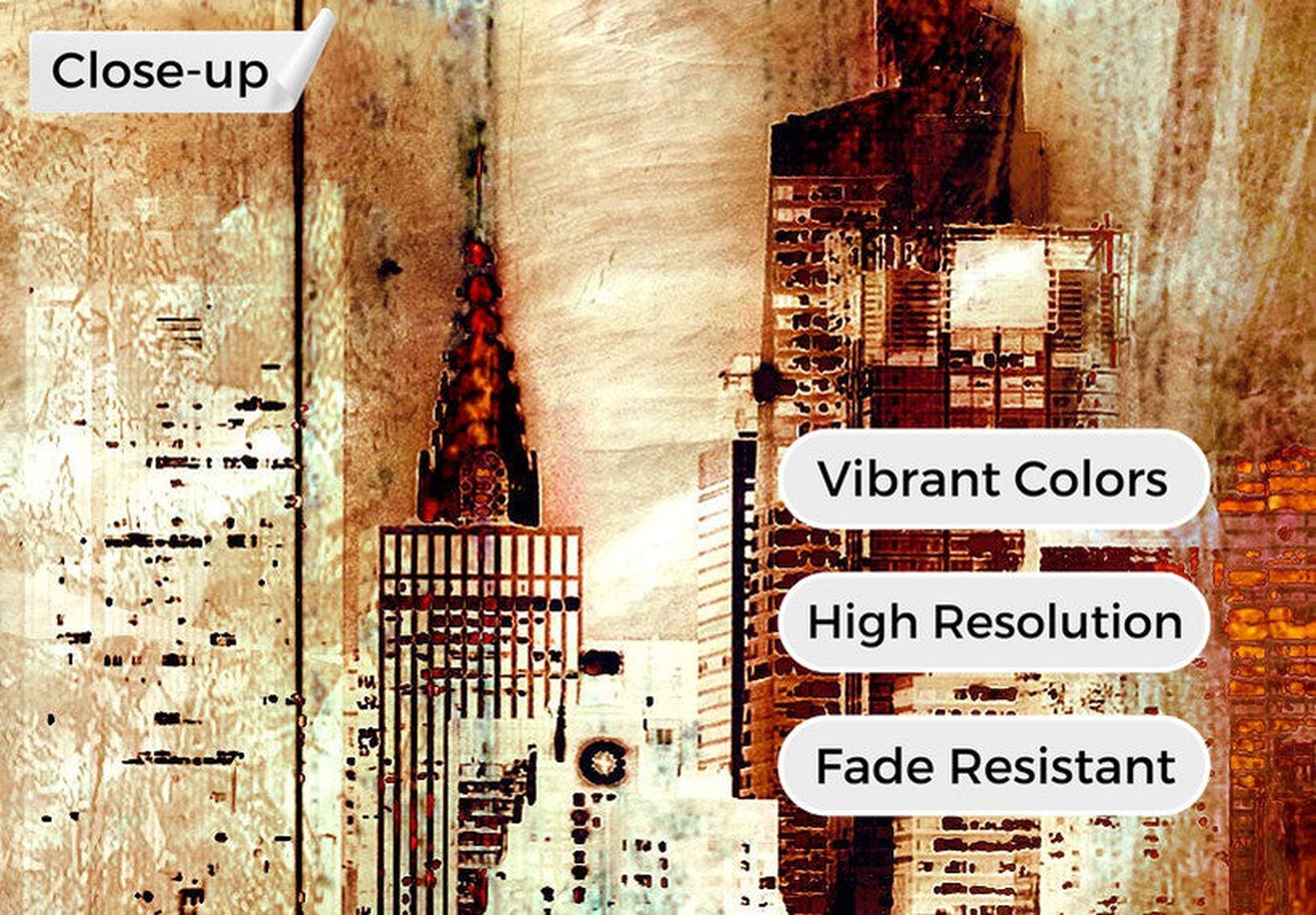 Stretched Canvas Wall Art - Vintage Manhattan - 5 Pieces