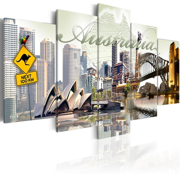 Stretched Canvas Places - Welcome To Australia!-Tiptophomedecor