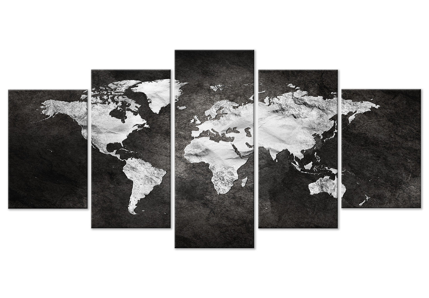 Stretched Canvas World Map Art - Dark World Wide