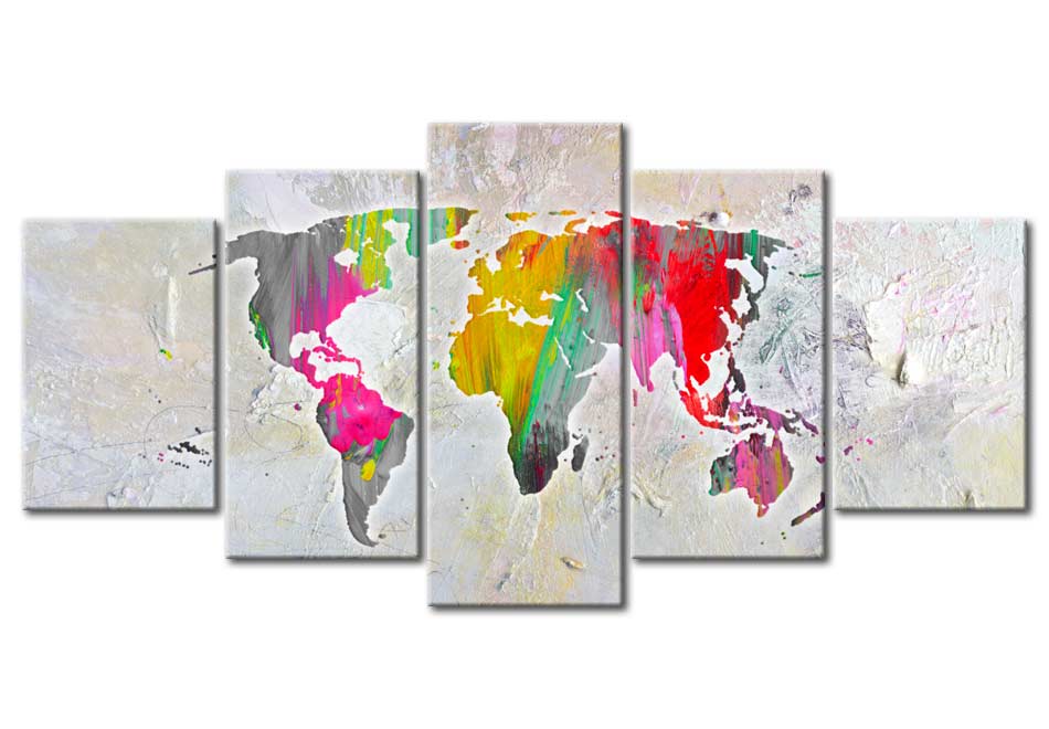 Stretched Canvas World Map Art - Illustration Of The World