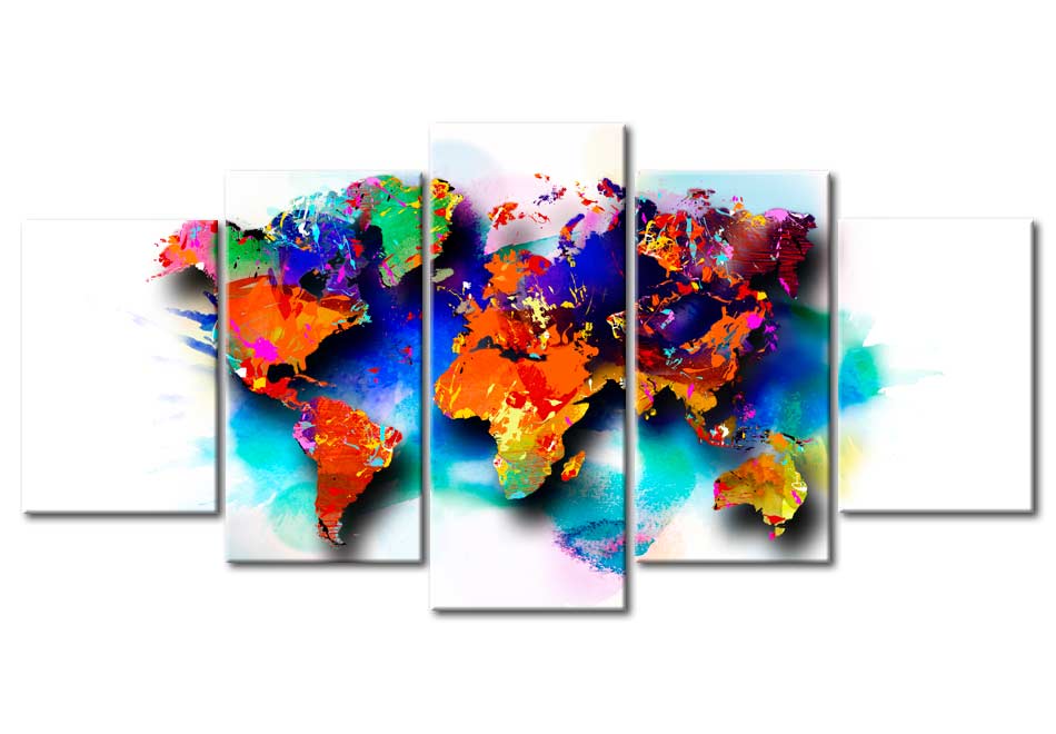 Stretched Canvas World Map Art - Picturesque World