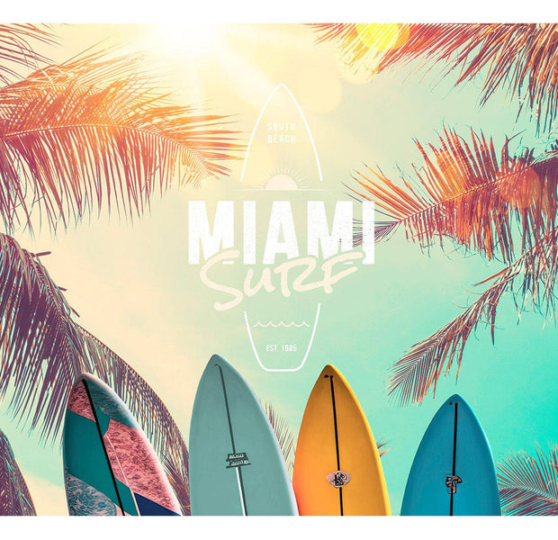 Peel & Stick Tropical Wall Mural - South Beach Miami Surf