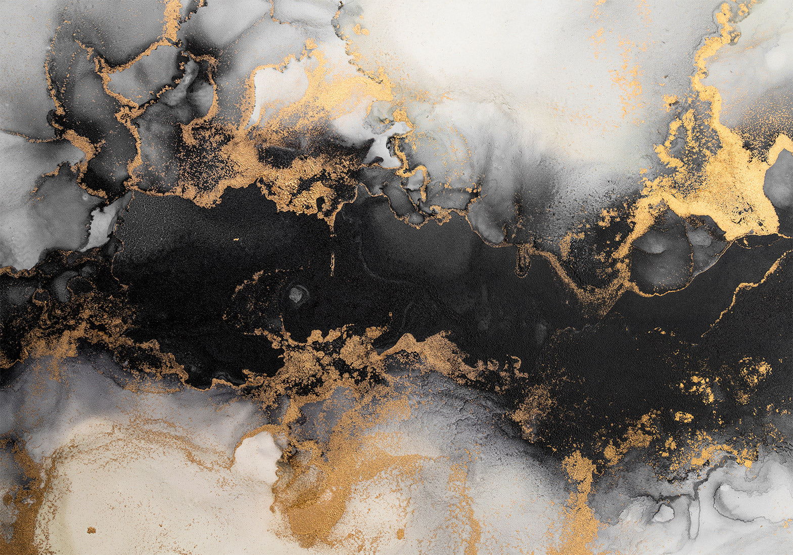 Surface Texture Wallpaper Wall Mural - Gold Marble Pattern