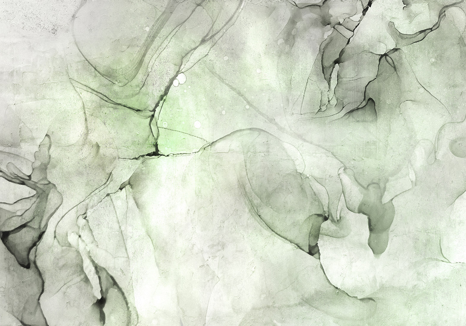 Surface Texture Wallpaper Wall Mural - Green Black Ink