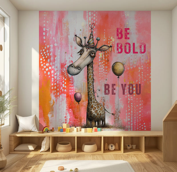 Peel & Stick Kids Wall Mural - Giraffe Be Bold