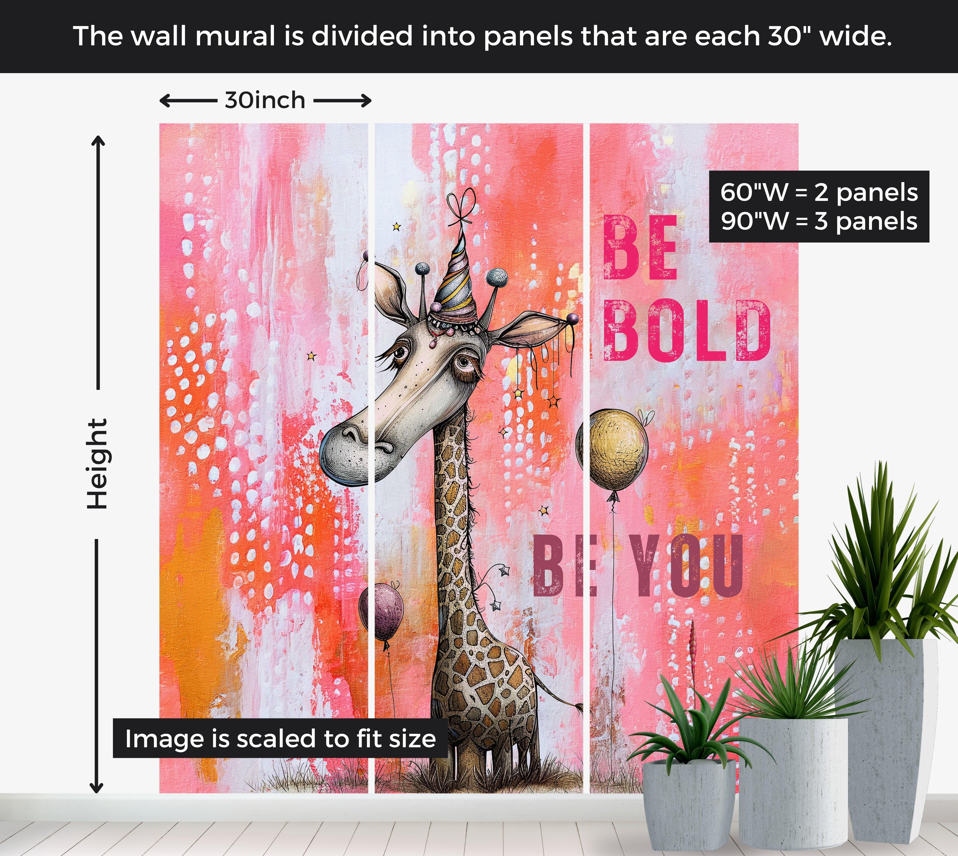 Premium Wallpaper Wall Mural - Giraffe Be Bold