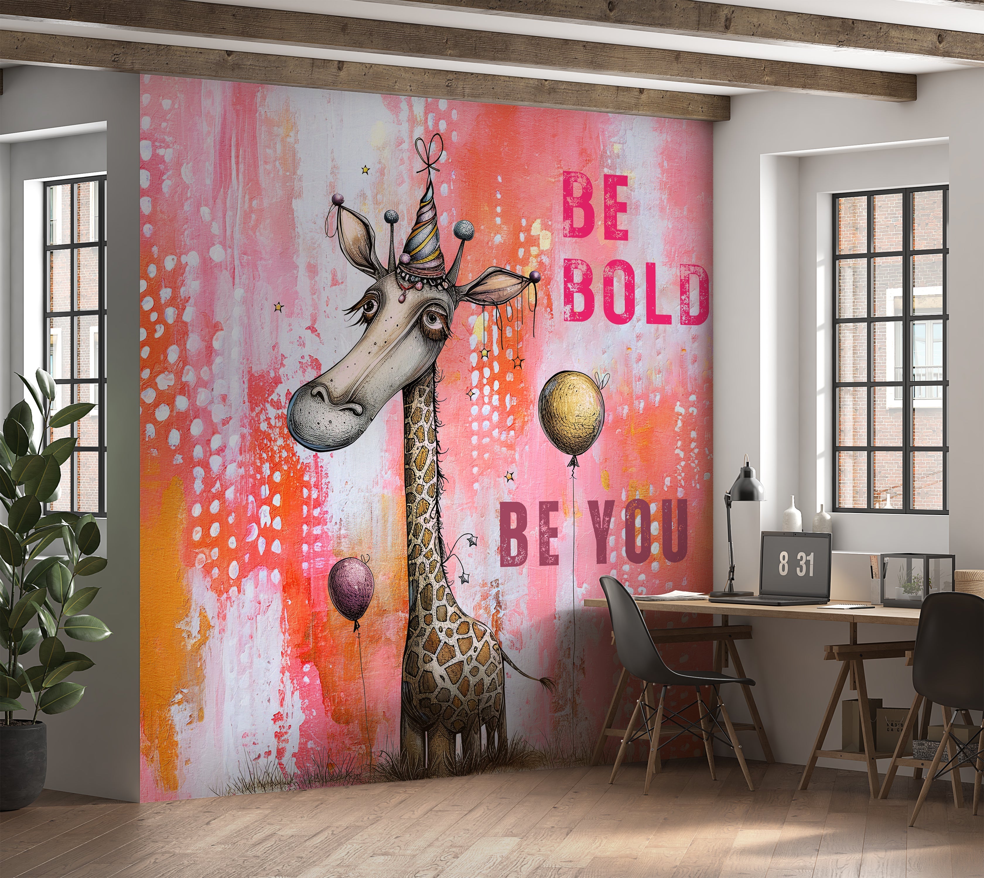 Premium Wallpaper Wall Mural - Giraffe Be Bold