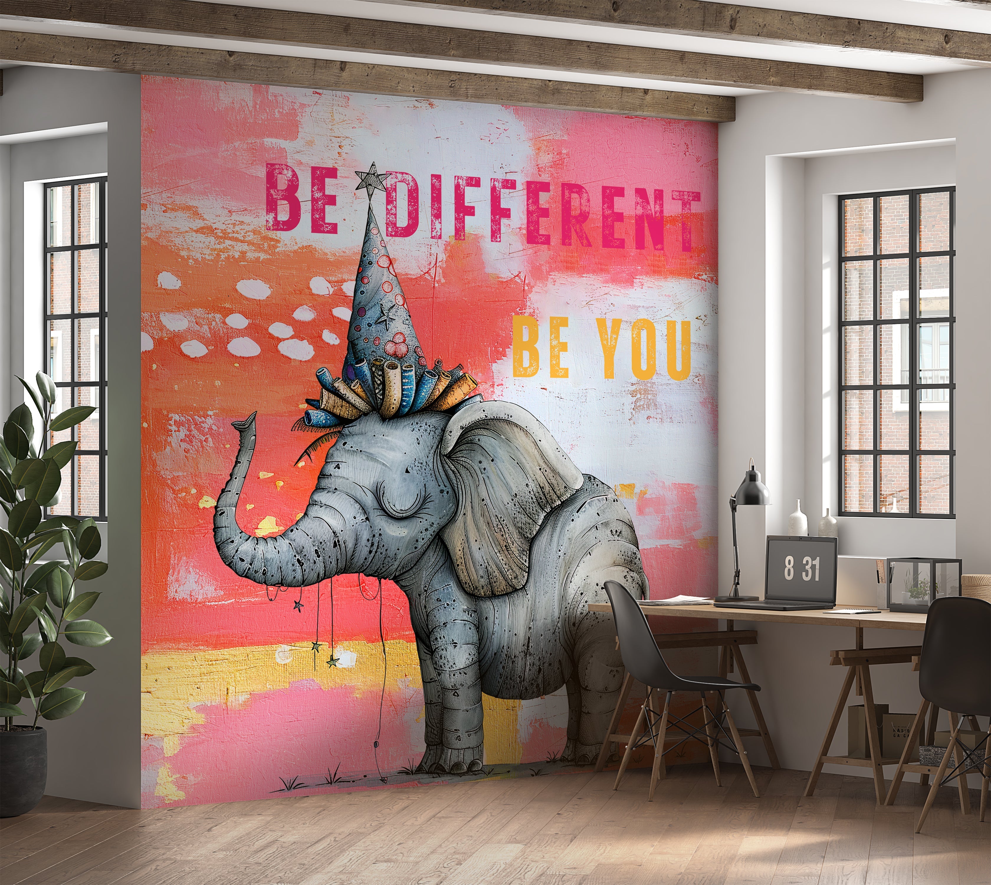 Premium Wallpaper Wall Mural - Elephant Be Different