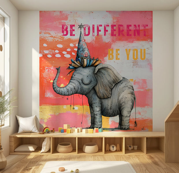 Peel & Stick Kids Wall Mural - Elephant Be Different