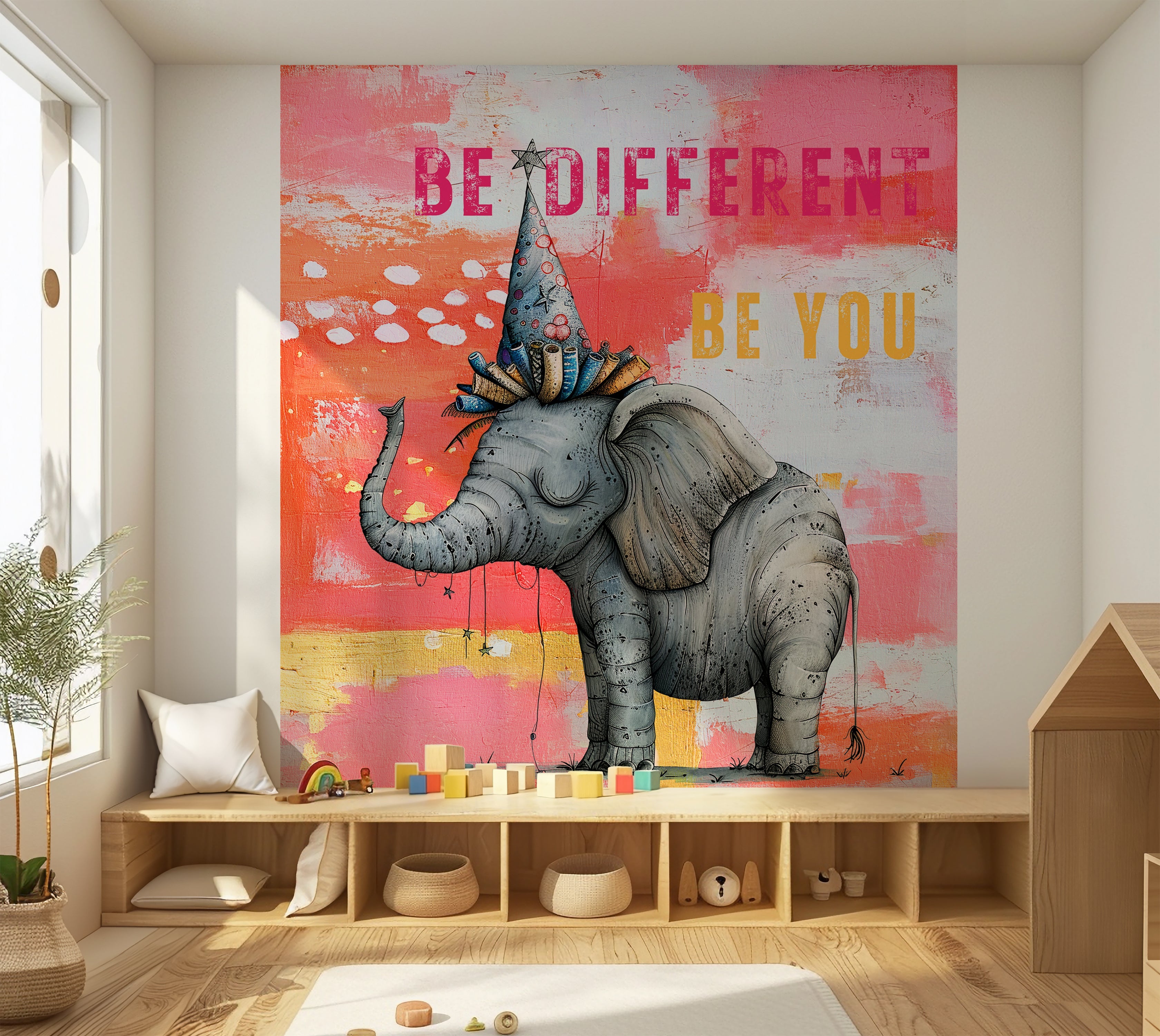 Premium Wallpaper Wall Mural - Elephant Be Different