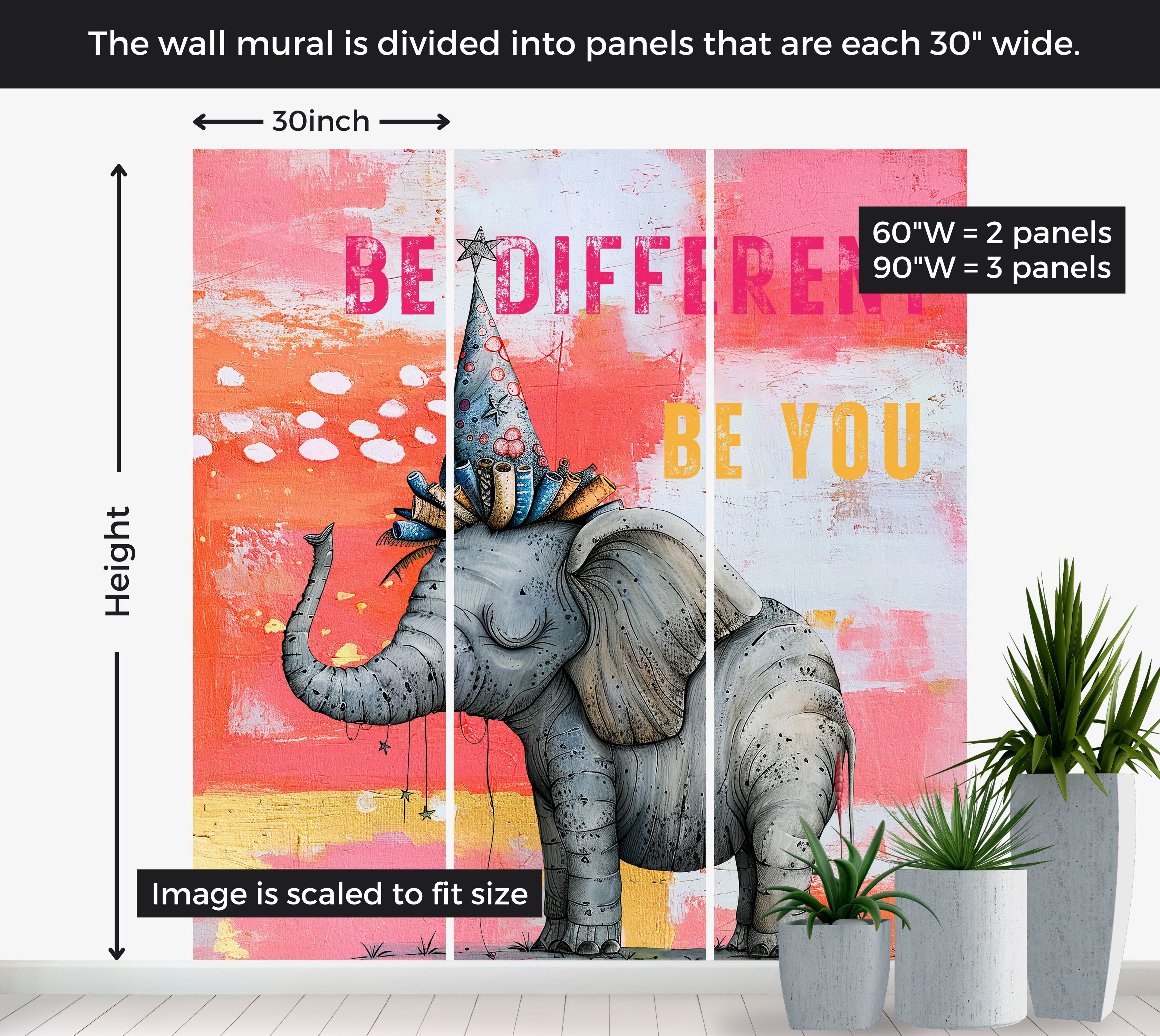 Premium Wallpaper Wall Mural - Elephant Be Different