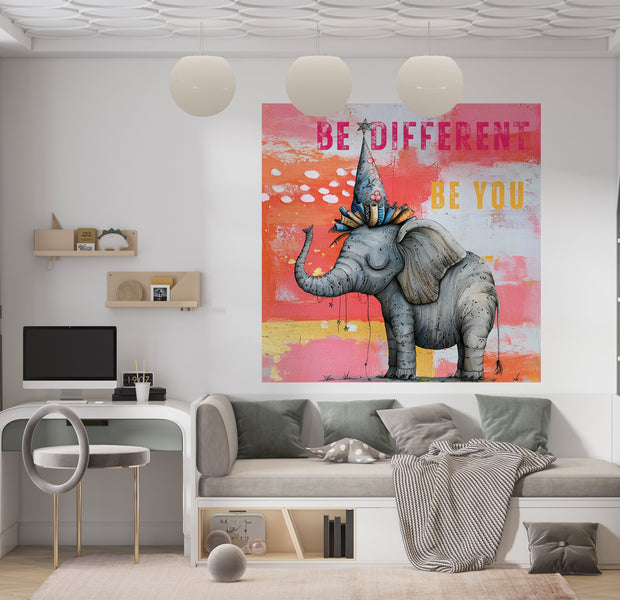 Premium Wallpaper Wall Mural - Elephant Be Different-Tiptophomedecor