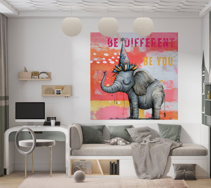 Premium Wallpaper Wall Mural - Elephant Be Different-Tiptophomedecor