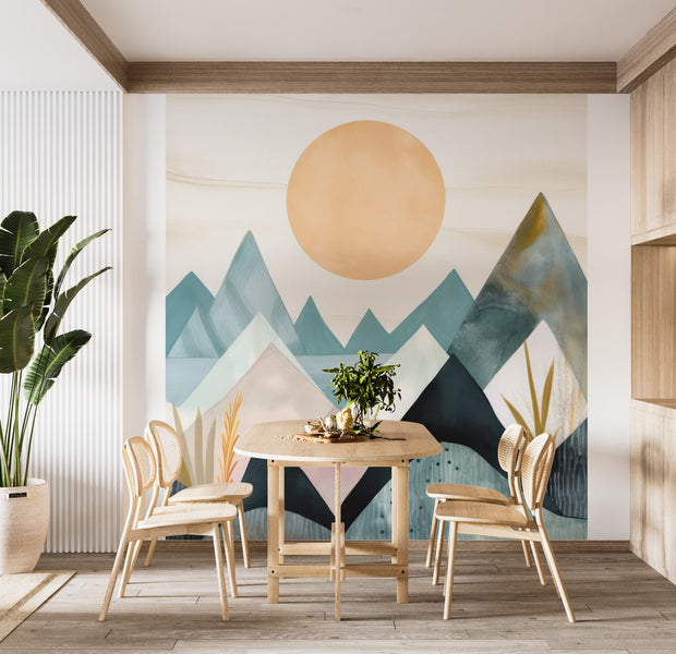 Peel & Stick Abstract Wall Mural - Blue Mountains