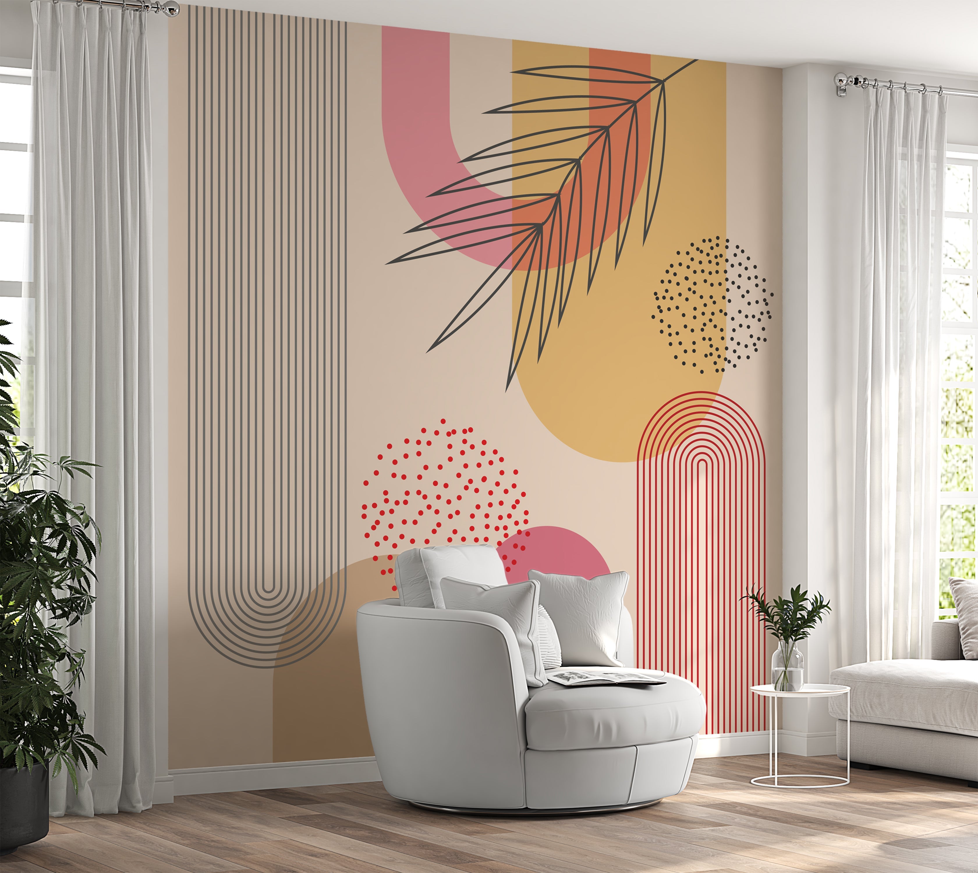 Premium Wallpaper Wall Mural - Mid Century Geometric