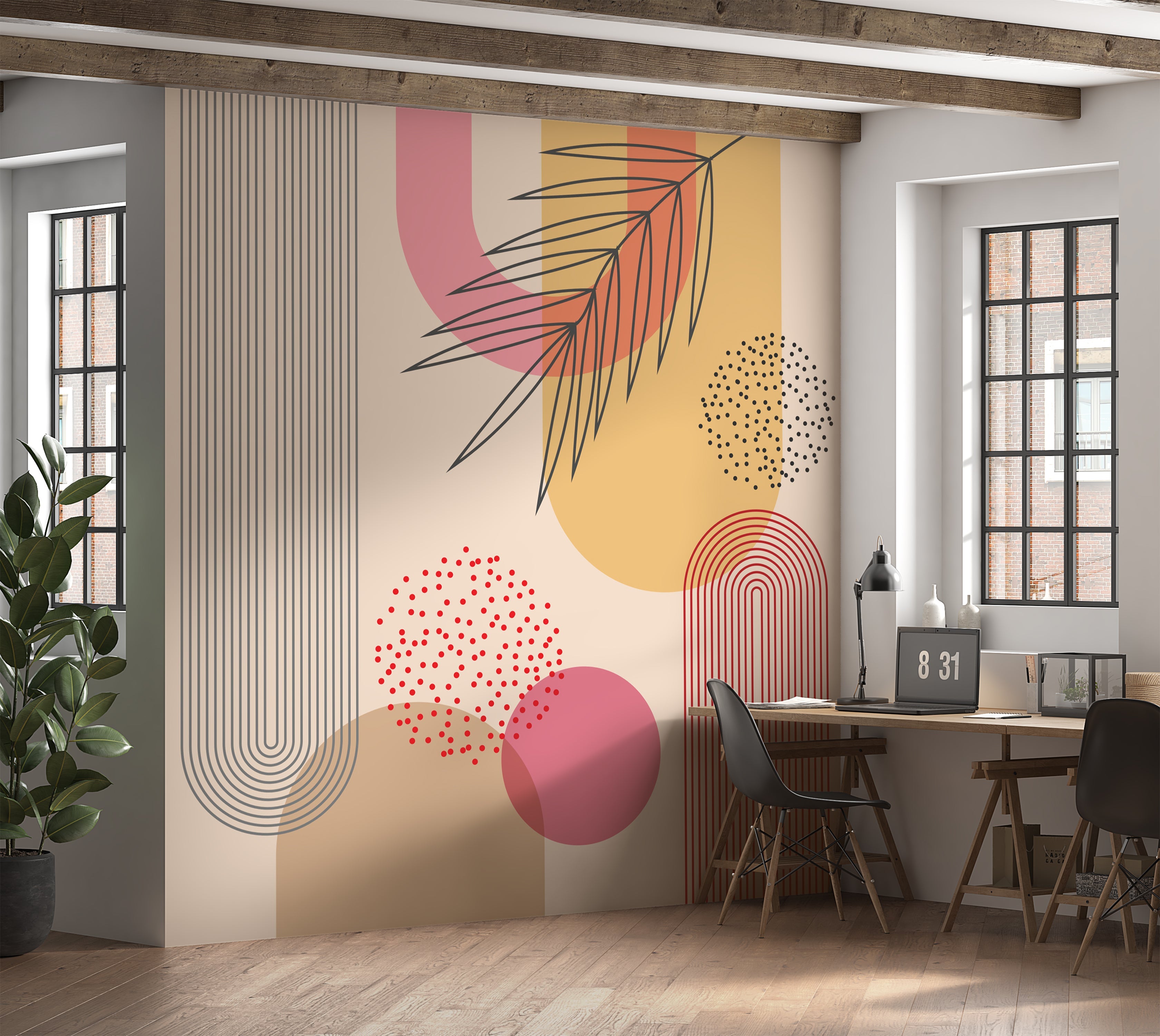 Premium Wallpaper Wall Mural - Mid Century Geometric