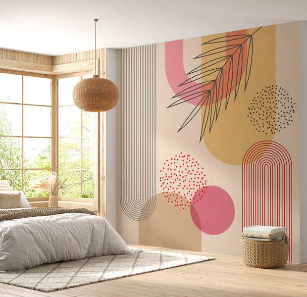 Premium Wallpaper Wall Mural - Mid Century Geometric-Tiptophomedecor