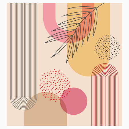 Peel & Stick Abstract Wall Mural - Mid Century Geometric