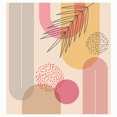 Premium Wallpaper Wall Mural - Mid Century Geometric-Tiptophomedecor