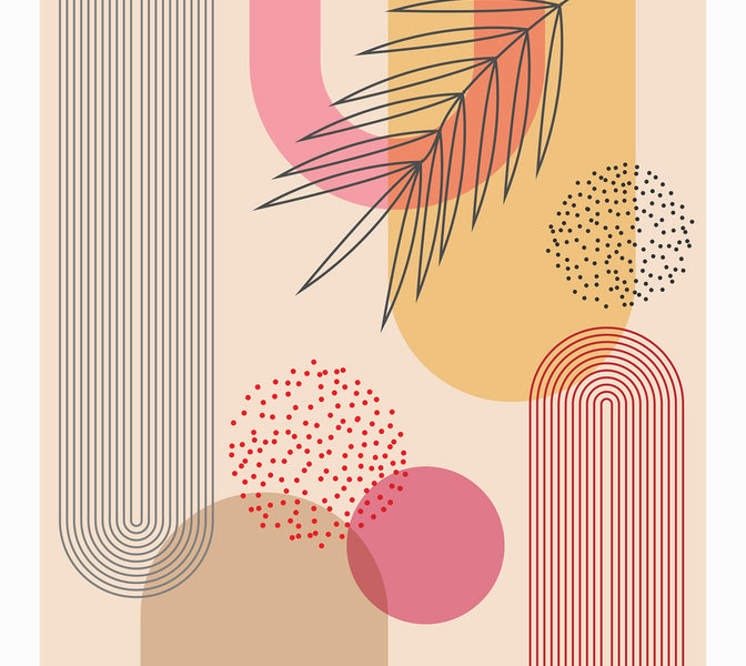 Premium Wallpaper Wall Mural - Mid Century Geometric-Tiptophomedecor