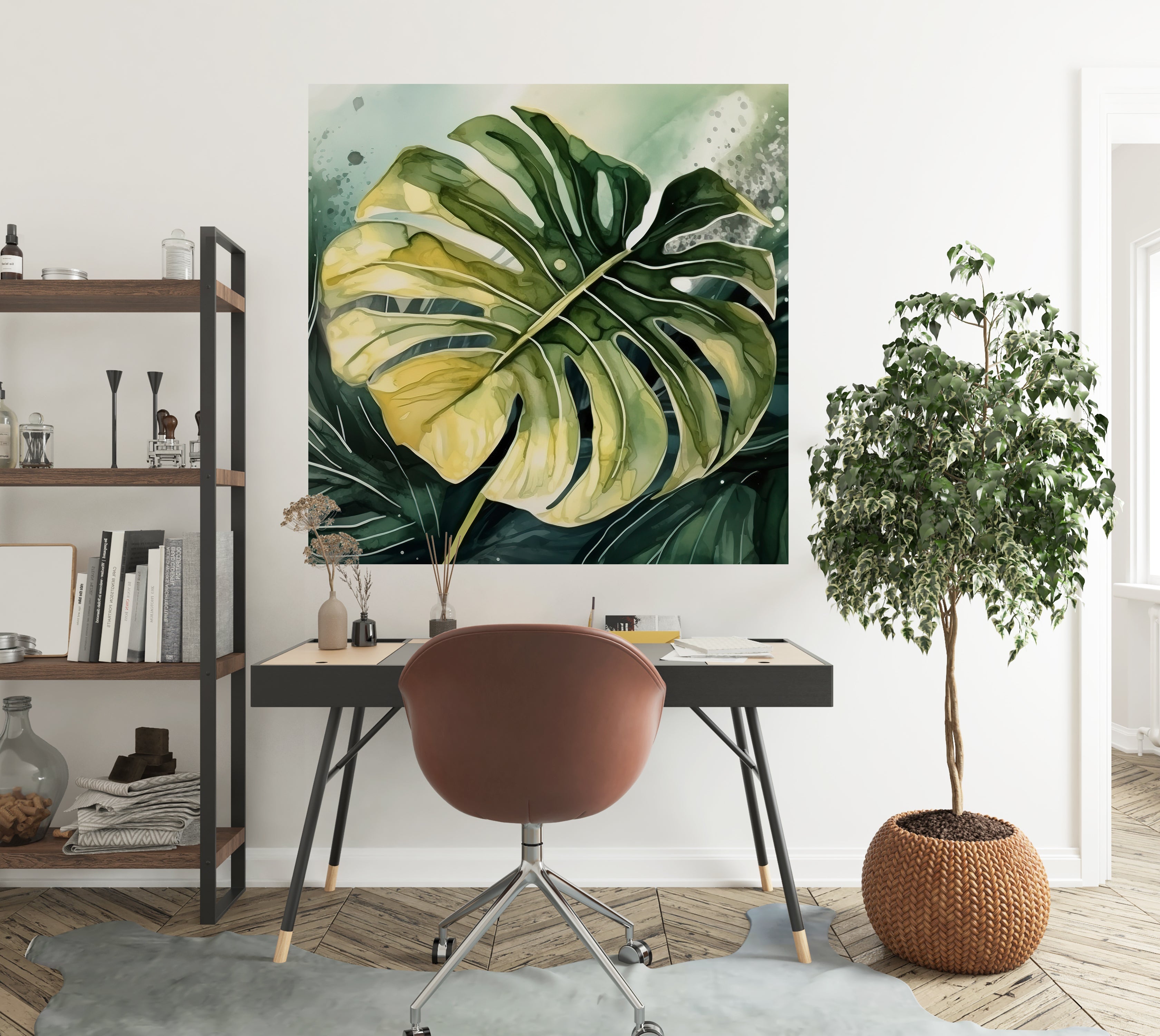 Premium Wallpaper Wall Mural - Tropical Monstara Leaf