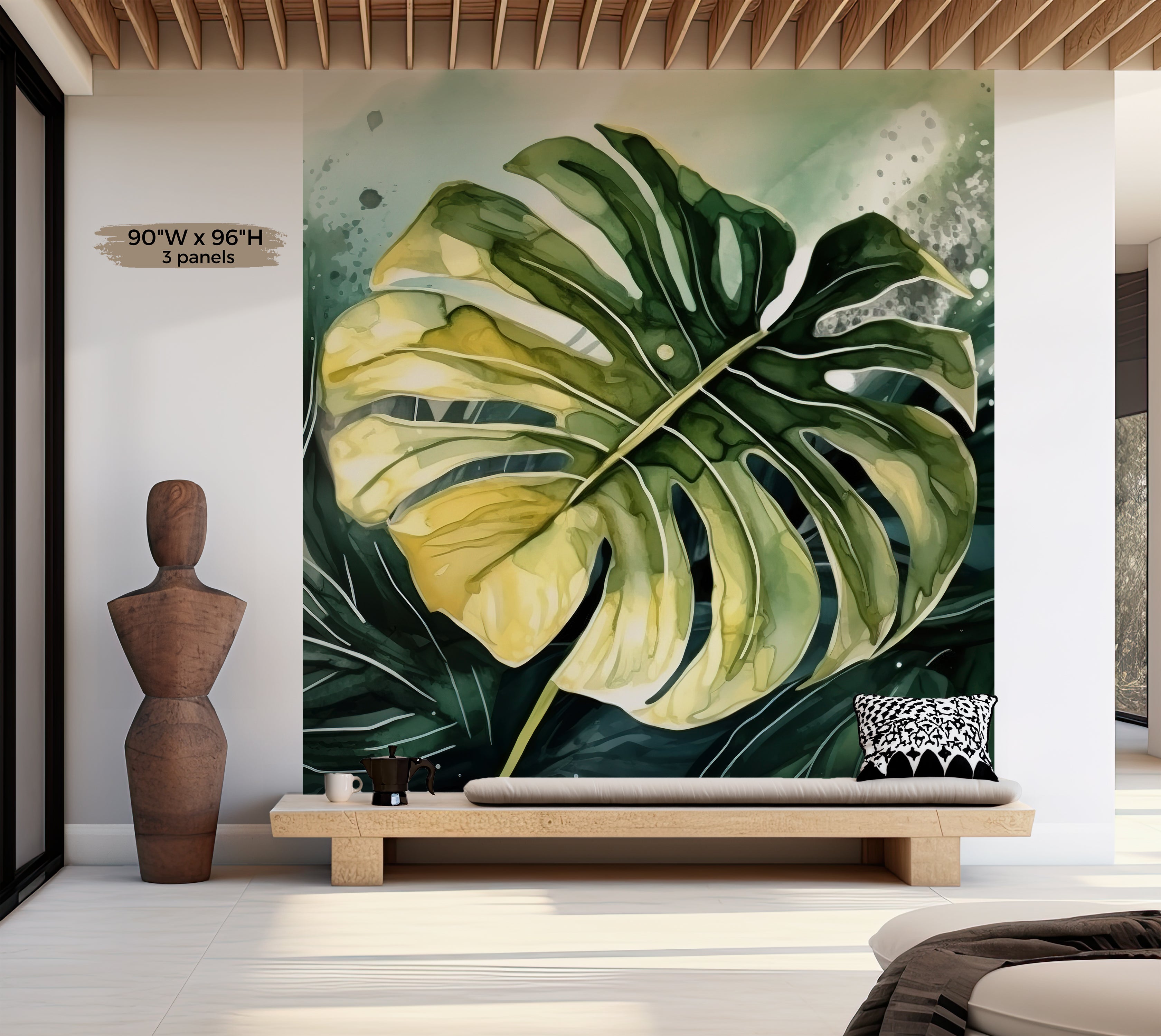 Peel & Stick Wall Mural - Tropical Monstara Leaf