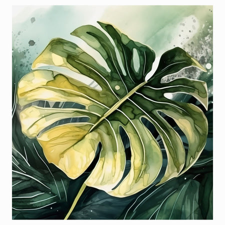 Premium Wallpaper Wall Mural - Tropical Monstara Leaf-Tiptophomedecor