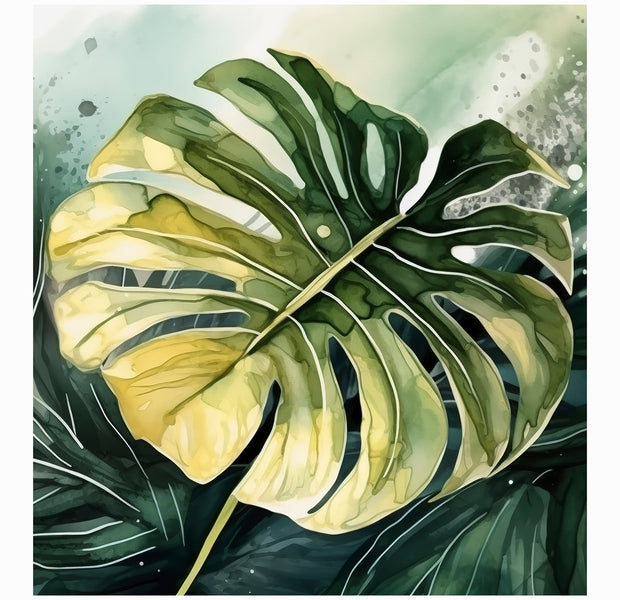 Premium Wallpaper Wall Mural - Tropical Monstara Leaf-Tiptophomedecor