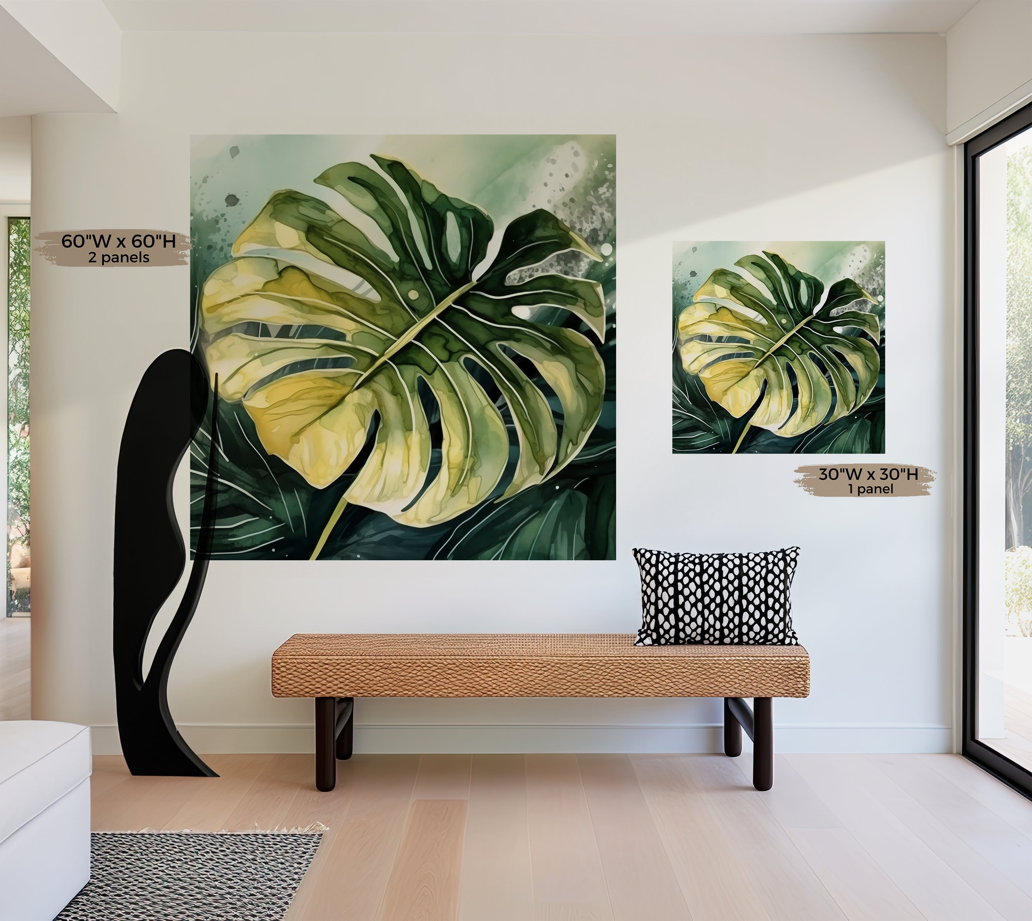 Premium Wallpaper Wall Mural - Tropical Monstara Leaf