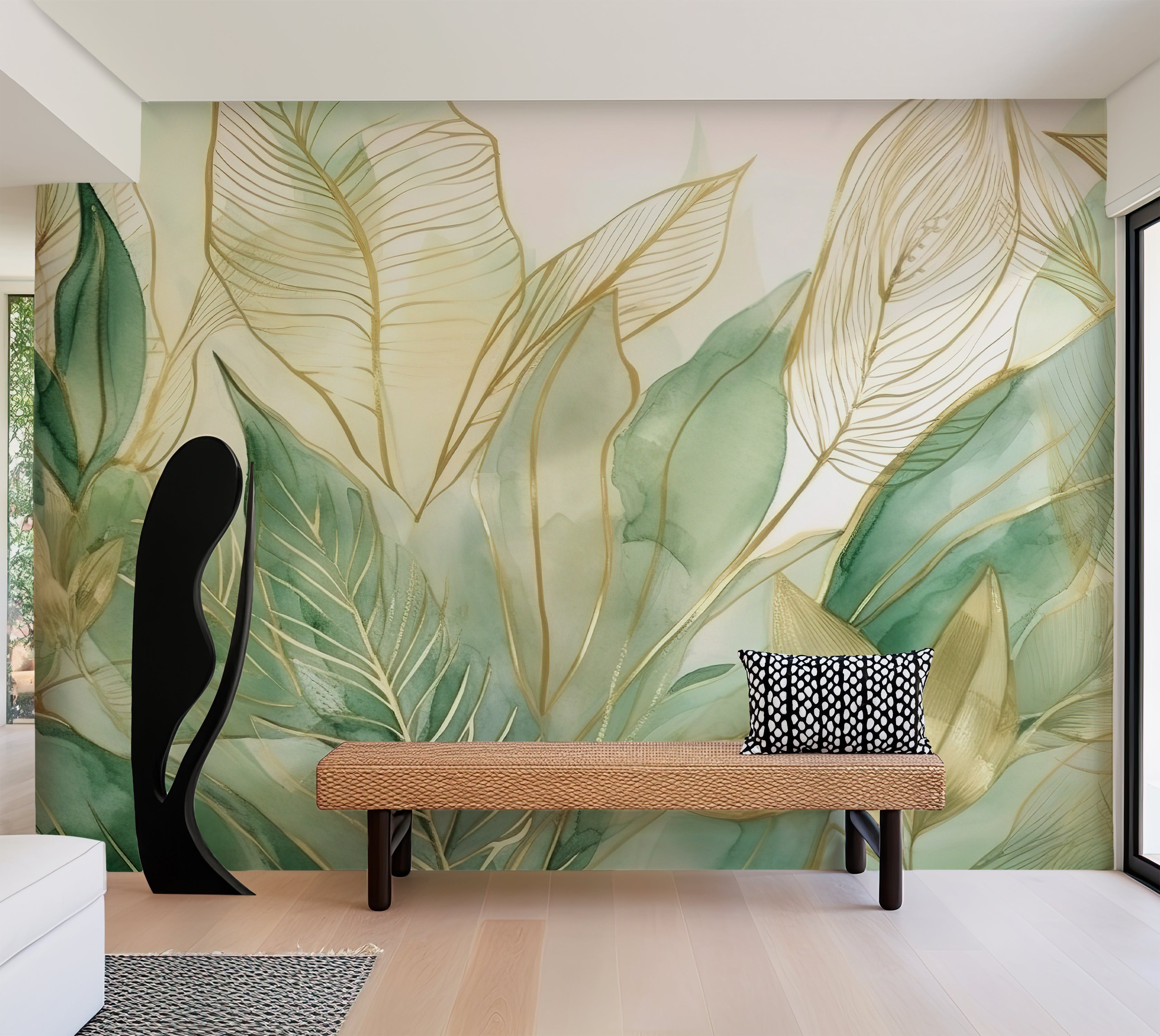 Peel & Stick Wall Mural - Modern Botanical Art 60"Wx60"H