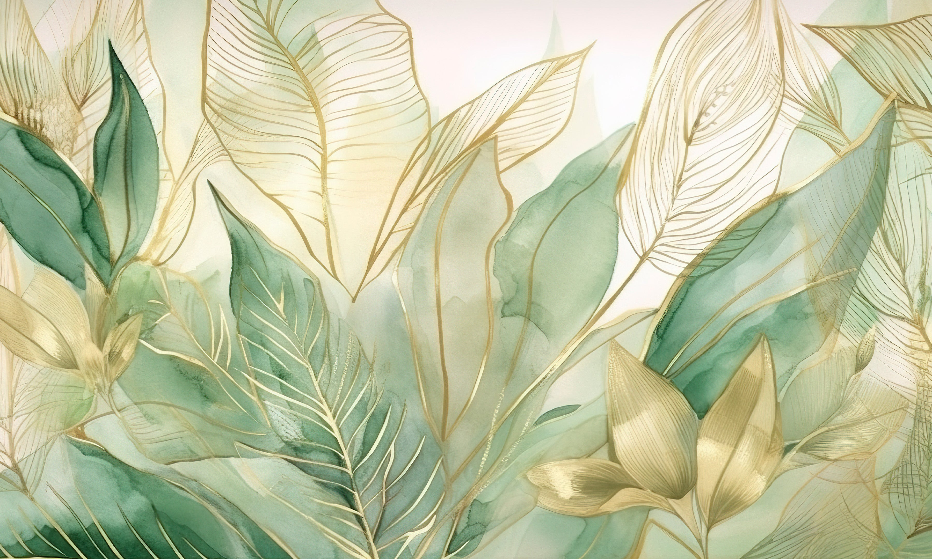 Peel & Stick Botanical Wall Mural - Modern Nature Art