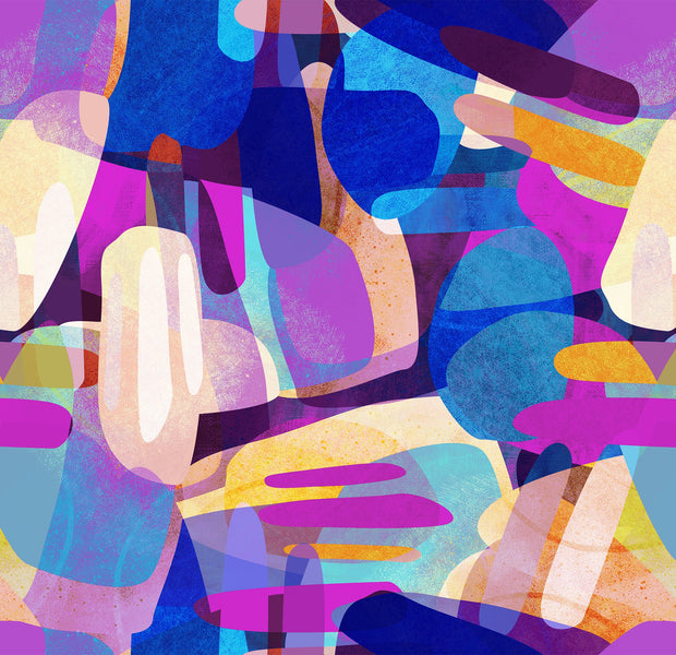 Premium Wallpaper Wall Mural - Random Shapes Violet-Tiptophomedecor