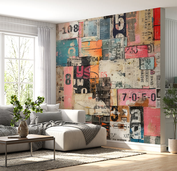 Peel & Stick Wall Mural - Urban Typography 30"Wx30"H