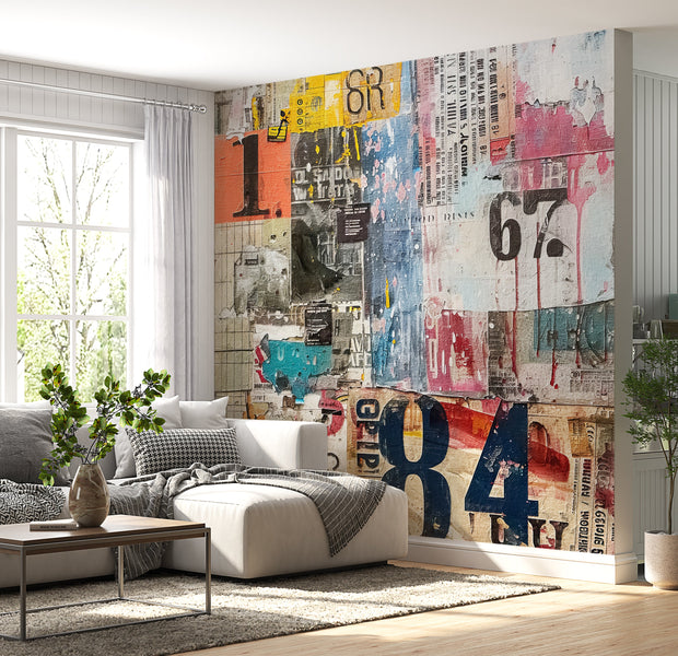 Premium Wallpaper Wall Mural - Urban Mixed Media-Tiptophomedecor