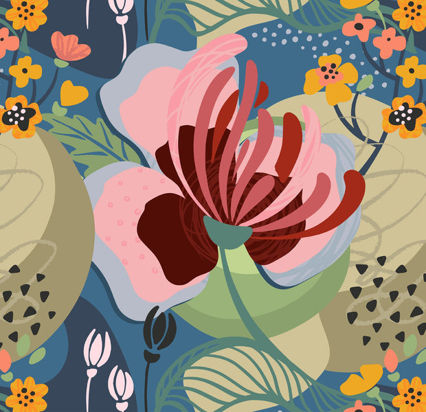 Premium Wallpaper Wall Mural - Abstract Floral Art-Tiptophomedecor