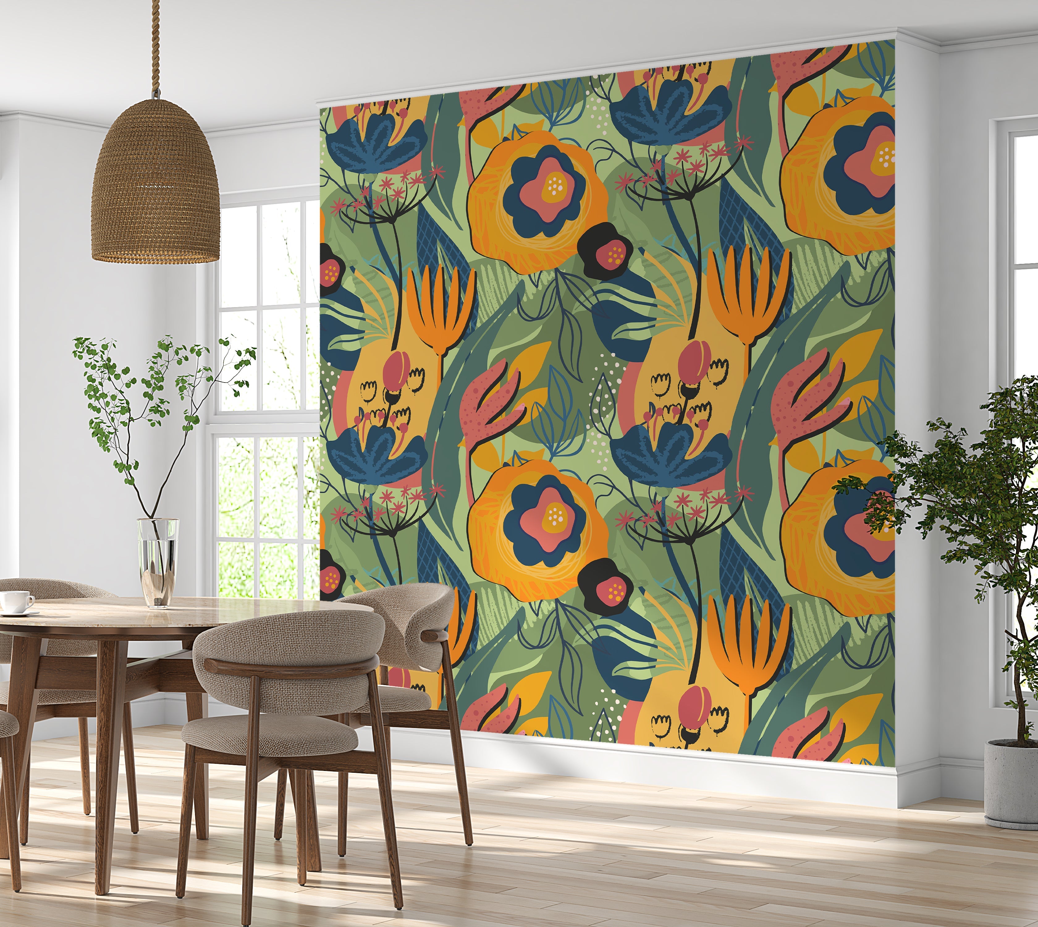 Premium Wallpaper Wall Mural - Modern Floral Design