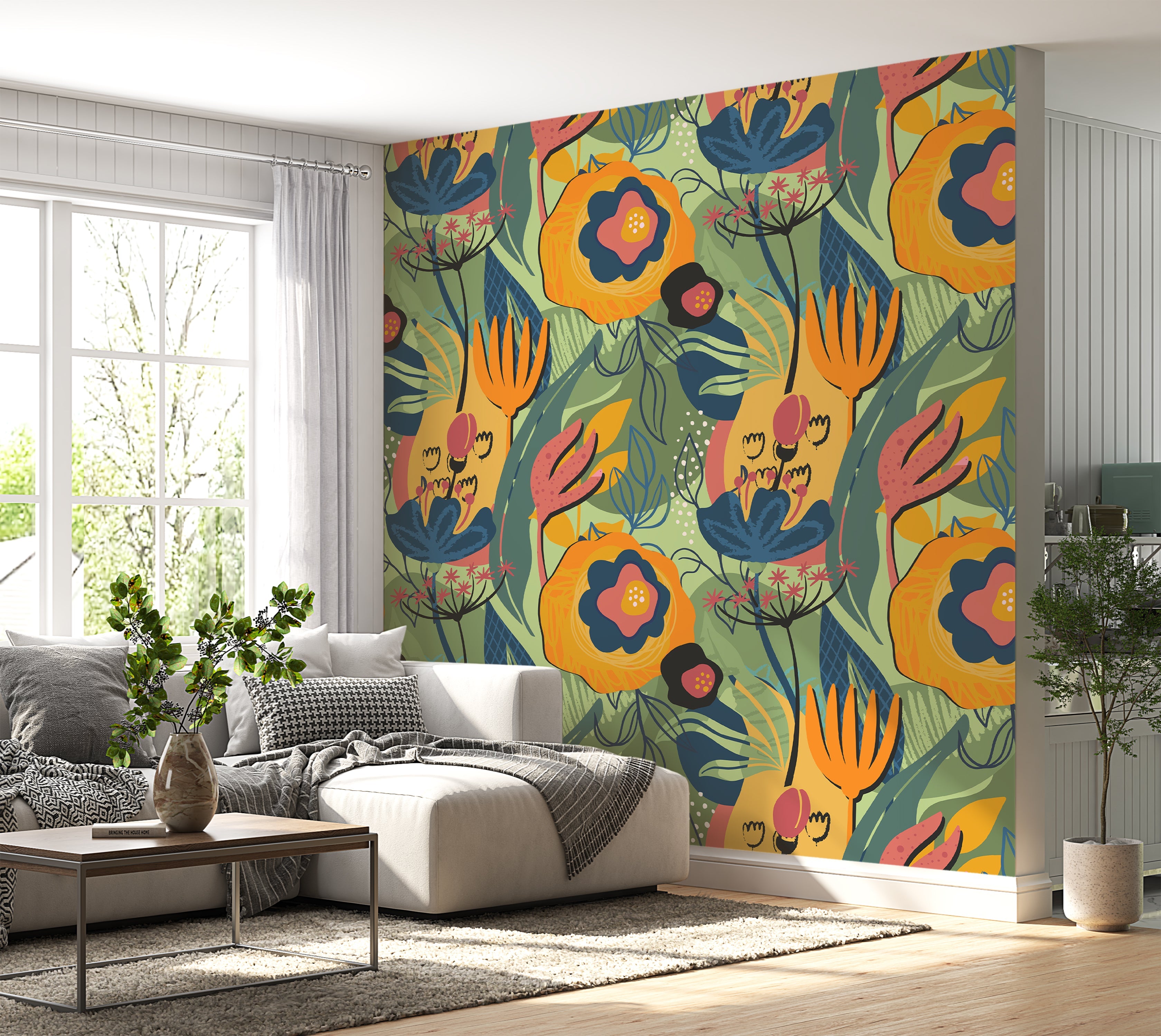 Premium Wallpaper Wall Mural - Modern Floral Design