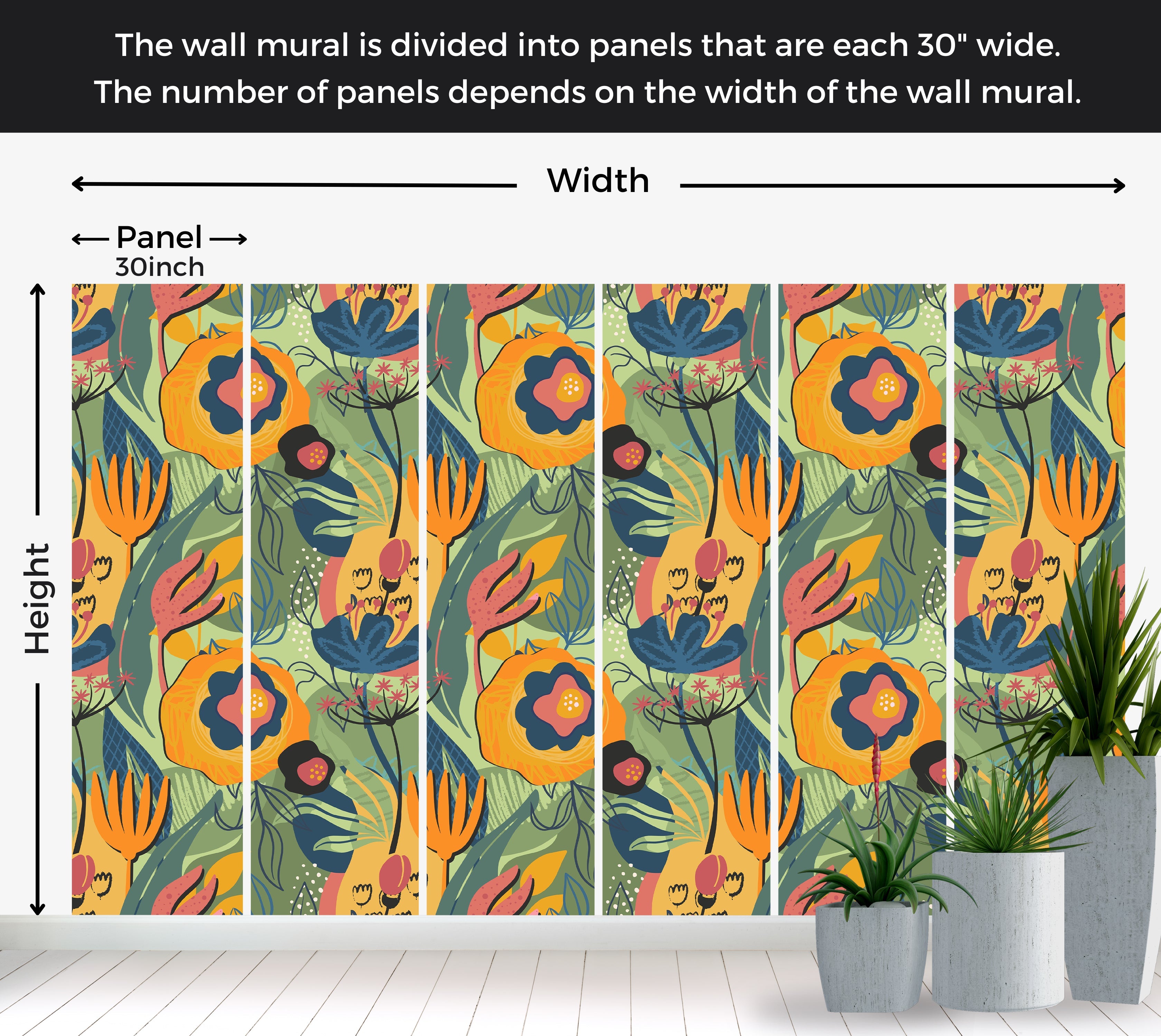 Premium Wallpaper Wall Mural - Modern Floral Design