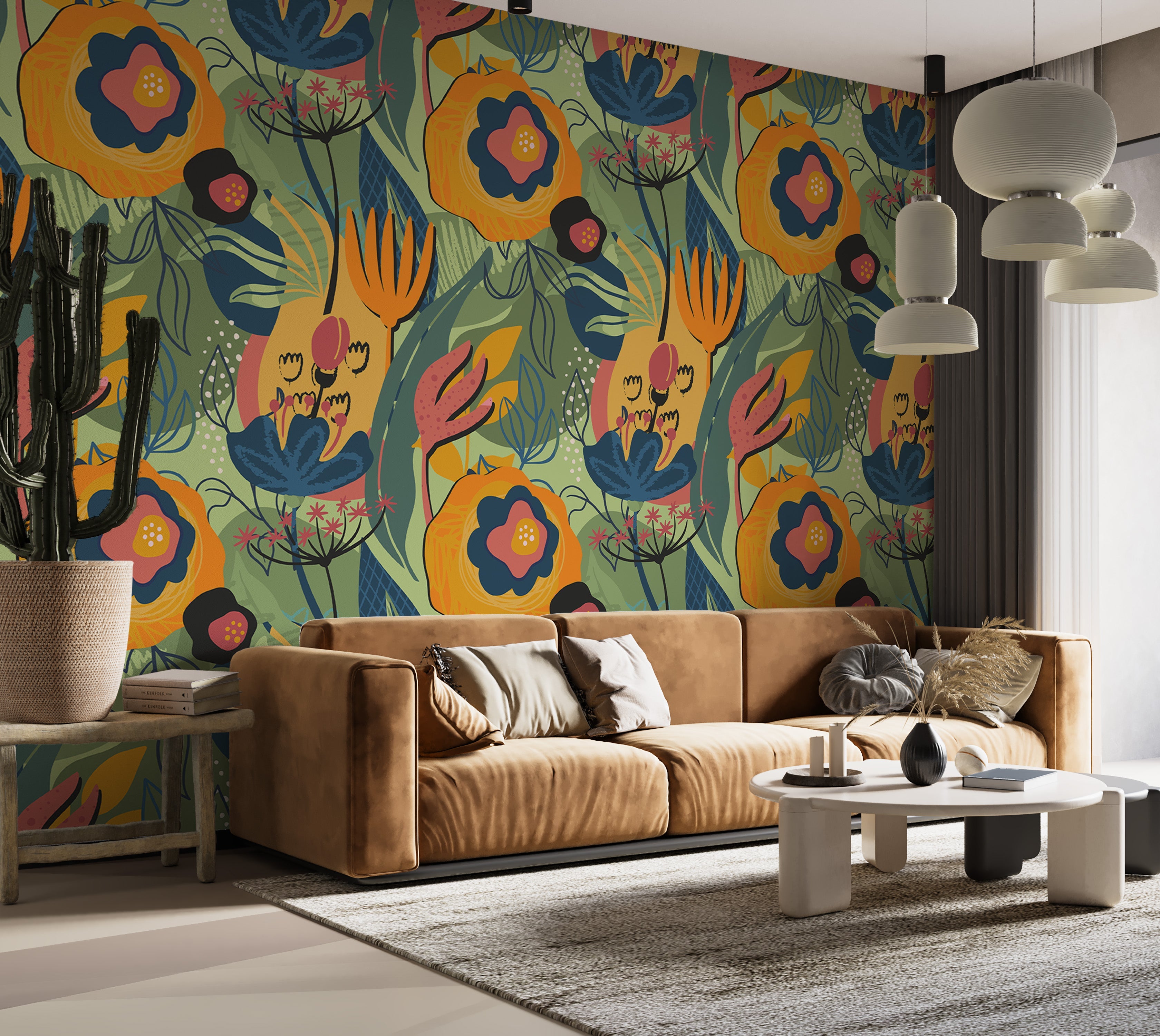 Premium Wallpaper Wall Mural - Modern Floral Design