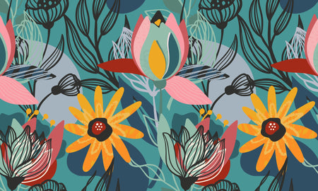 Premium Wallpaper Wall Mural - Botanical Dreams-Tiptophomedecor