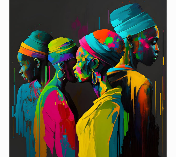 Premium Wallpaper Wall Mural - Colorful African Women-Tiptophomedecor